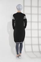 Tesettür giyim SİYAH SİMLİ FERMUARLI CEKET 9202