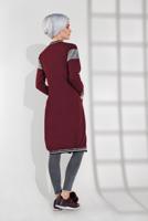 Vêtements hijab ROUGE BORDEAUX VESTE EN BRILLANTE À ZIPPÉ 9202 