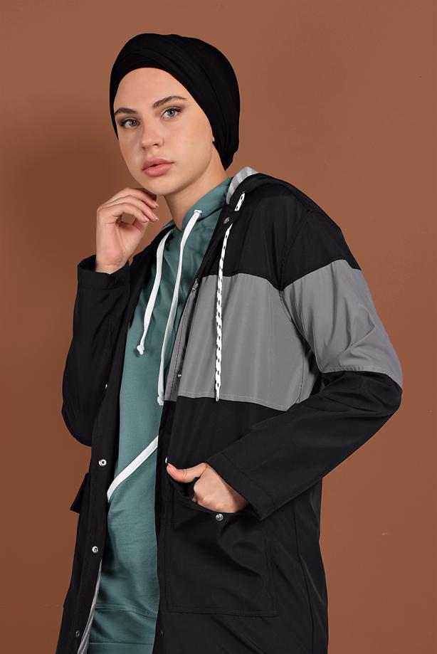 Vêtements hijab  HOODED TRENCH-COAT 9320  - TRENDTESETTÜR