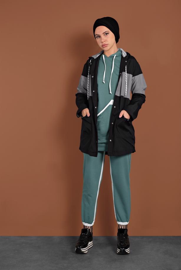 Vêtements hijab  HOODED TRENCH-COAT 9320  - TRENDTESETTÜR