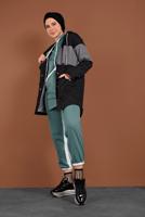 Vêtements hijab NOIR TRENCH-COAT À CAPUCHE 9320