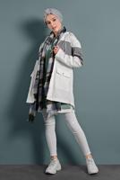 Hijab clothing CREAM HOODED TRENCH-COAT 9320 