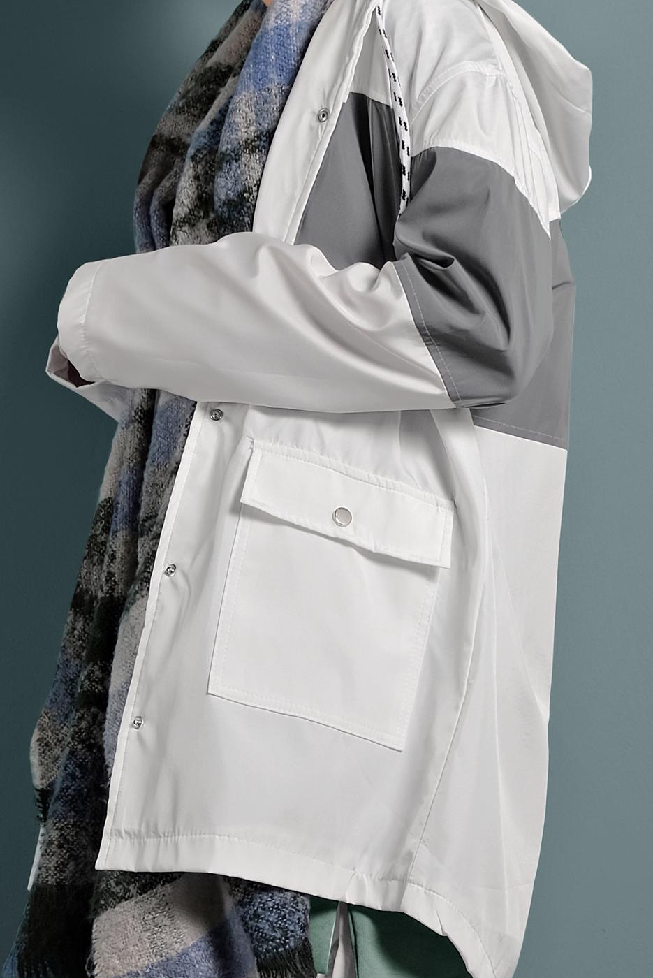 Hijab clothing CREAM HOODED TRENCH-COAT 9320 