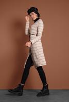 Tesettür giyim EKRU BELİ BAĞCIKLI TRİKO CEKET 9355