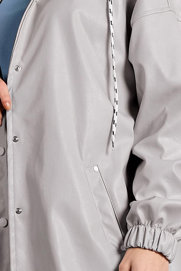 Vêtements hijab  SNAP DETAILED LEATHER TRENCH-COAT 9835  - TRENDTESETTÜR