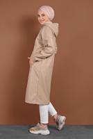 Vêtements hijab POUDRE TRENCH-COAT EN CUIR À BOUTONS PRESSIONS 9835