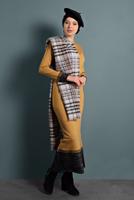 Vêtements hijab ORANGE ROBE BRILLANTE EN TRICOT 0551 