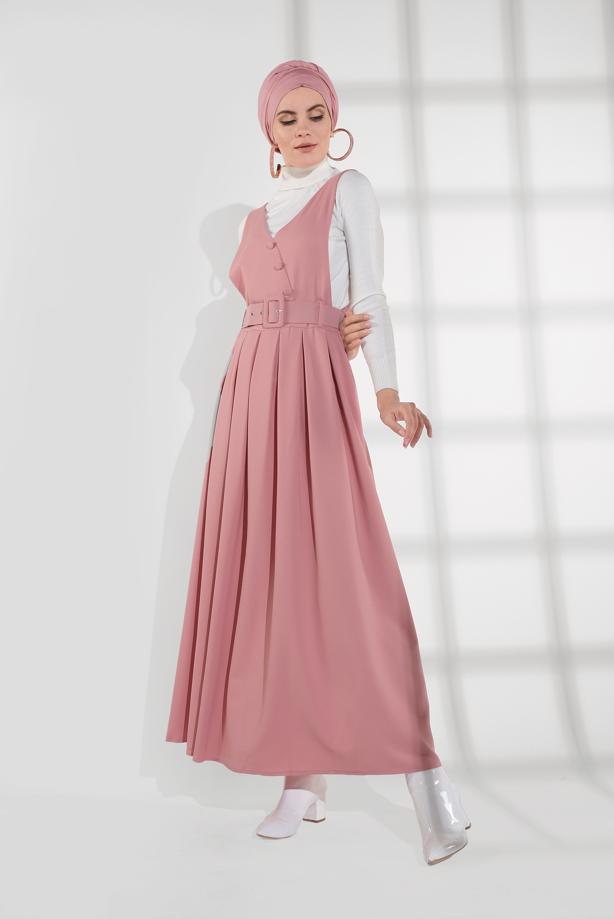 Hijab clothing  BELTED BUTTONED PINAFORE SKIRT & DRESS 2004  - TRENDTESETTÜR