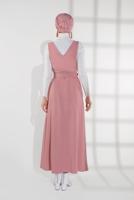 Vêtements hijab POUDRE ROBE ET JUPE CHASUBLE À BOUTONNÉ AVEC CEINTURE 2004 