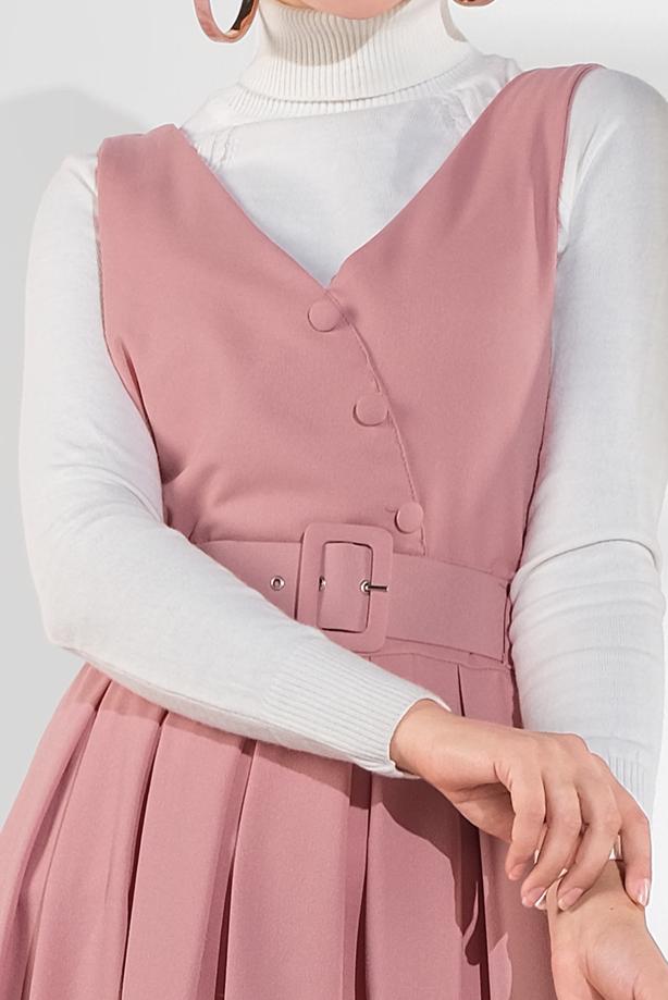 Hijab clothing  BELTED BUTTONED PINAFORE SKIRT & DRESS 2004  - TRENDTESETTÜR