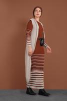 Hijab clothing BEIGE STRIPPED KNIT VEST & TUNIC 2424