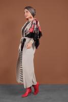 Hijab clothing BEIGE STRIPPED KNIT VEST & TUNIC 2424
