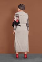 Hijab clothing BEIGE STRIPPED KNIT VEST & TUNIC 2424