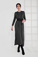 Vêtements hijab GRIS TAILLEUR AVEC CEINTURE 3705 