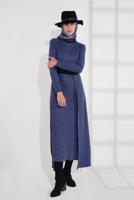 Hijab clothing NAVY BLUE BELTED DRESS SUIT 3705 