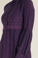 Tesettür giyim MOR DÜĞMELİ ELBİSE 4745 