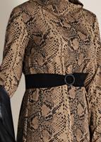 Tesettür giyim KAHVE DESENLİ ELBİSE 4812 