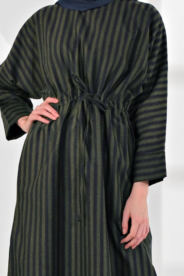 Vêtements hijab  SMOCKED-WAIST STRIPPED DRESS 5904  - TRENDTESETTÜR
