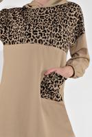 Hijab clothing BEIGE ANIMAL PRINT TRACKSUIT 9855