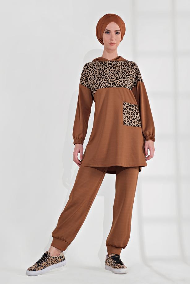 Hijab clothing TABA ANIMAL PRINT TRACKSUIT 9855 - TRENDTESETTÜR
