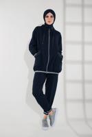 Tesettür giyim LACİVERT KAPÜŞONLU SİMLİ 2&prime;Lİ EŞOFMAN TAKIM 135 