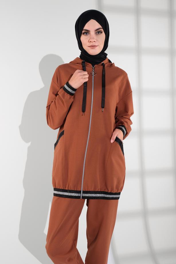 Hijab clothing TABA HOODED SPARKLY TRACKSUIT 135 - TRENDTESETTÜR