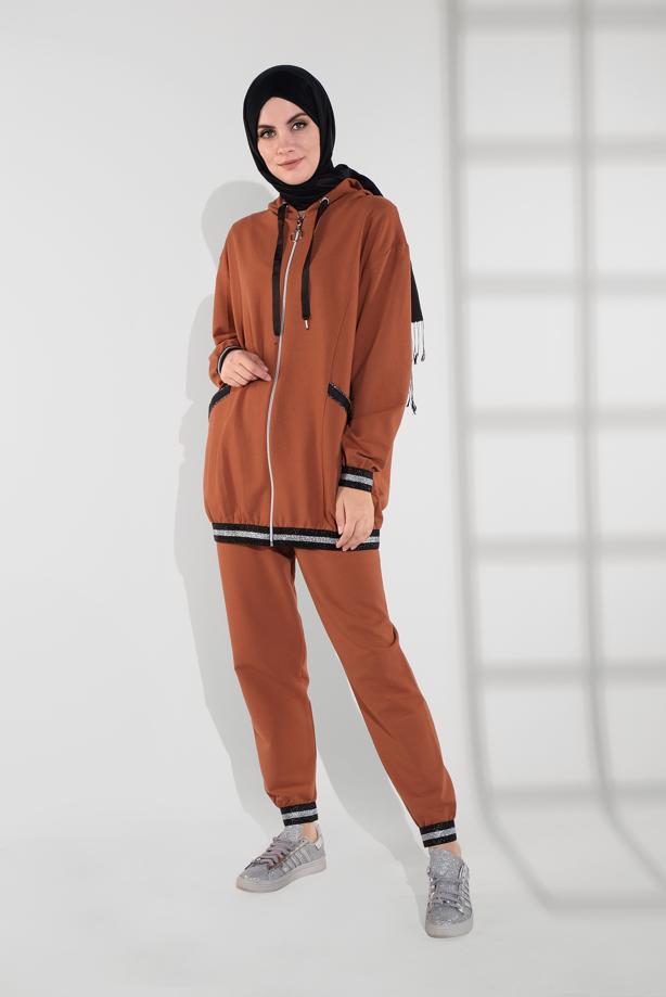 Hijab clothing TABA HOODED SPARKLY TRACKSUIT 135 - TRENDTESETTÜR