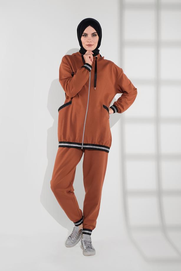 Hijab clothing TABA HOODED SPARKLY TRACKSUIT 135 - TRENDTESETTÜR
