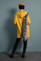 Tesettür giyim SARI YAZI DETAYLI EŞOFMAN TUNİK 277