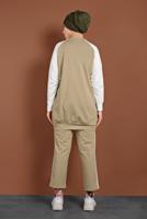 Hijab clothing BEIGE SPORT SUIT WITH TEXT 347 