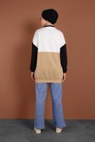 Tesettür giyim BEJ FERMUARLI EŞOFMAN TUNİK 737