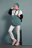 Vêtements hijab VERT TUNIQUE EN SPORT À ZIPPÉ 737 