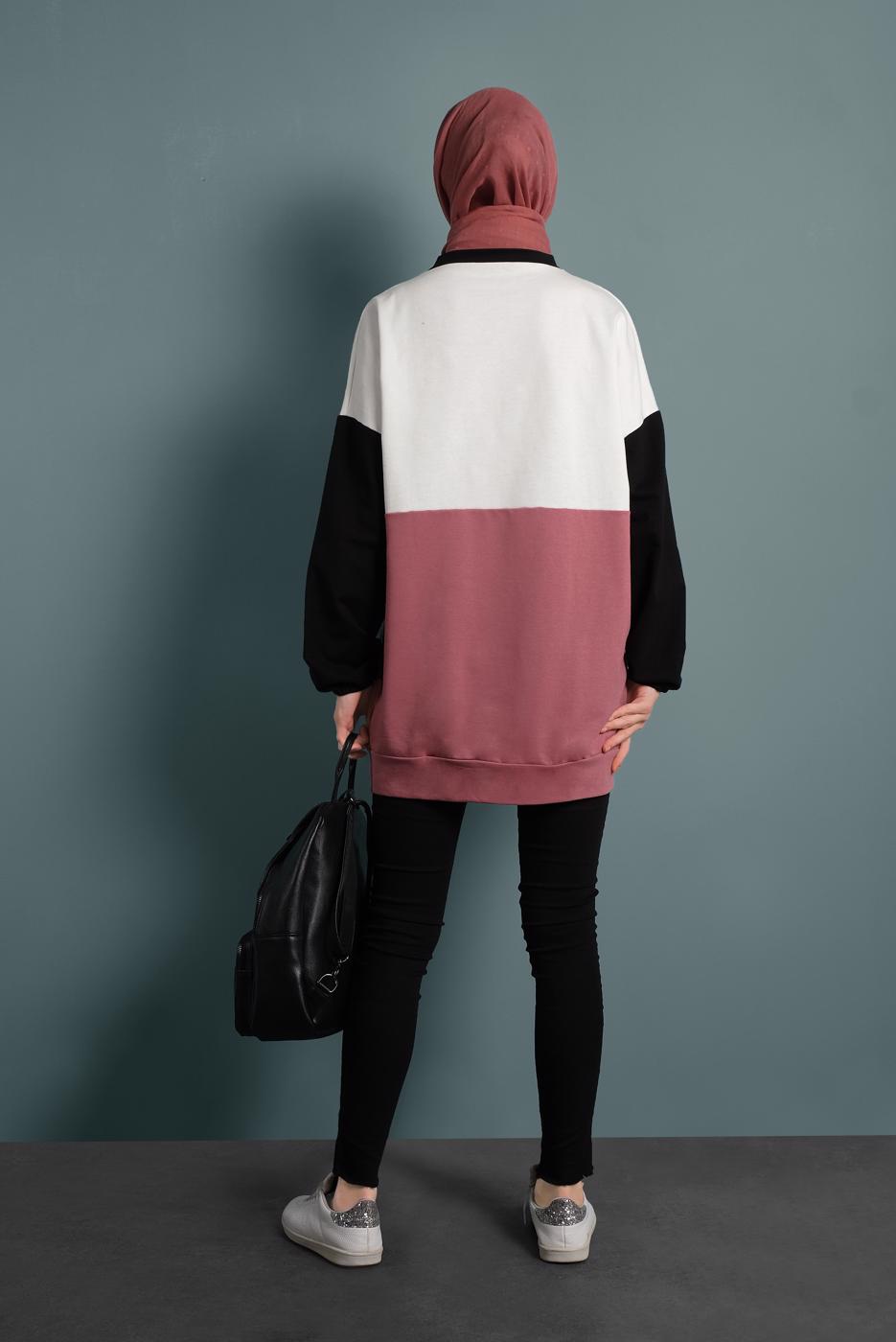 Vêtements hijab ROSE TUNIQUE EN SPORT À ZIPPÉ 737 