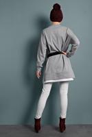 Tesettür giyim GRİ YAZILI EŞOFMAN TUNİK 877