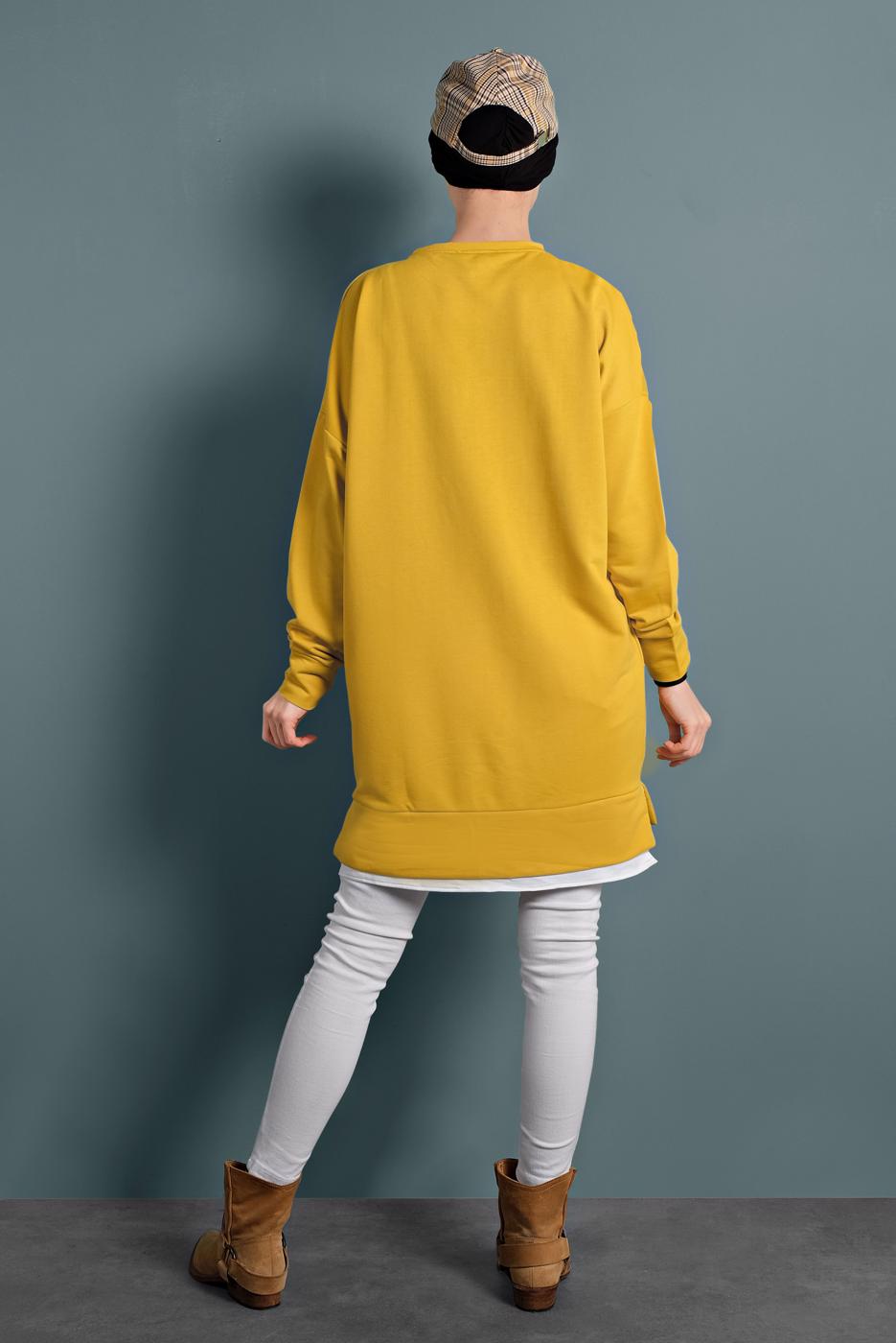 Vêtements hijab JAUNE SURVÊTEMENT EN SPORT AVEC INSCRIPTION 877