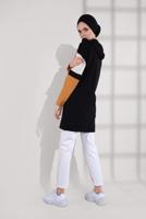 Tesettür giyim SİYAH YAZI BASKILI PAMUKLU EŞOFMAN TUNİK 1500