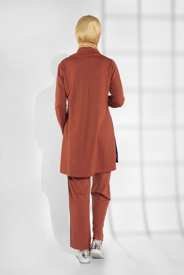 Hijab clothing ORANGE TIE-COLLAR TRACKSUIT 3155  - TRENDTESETTÜR