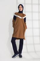 Tesettür giyim TURUNCU CEPLİ PAMUKLU EŞOFMAN TAKIMI 4438