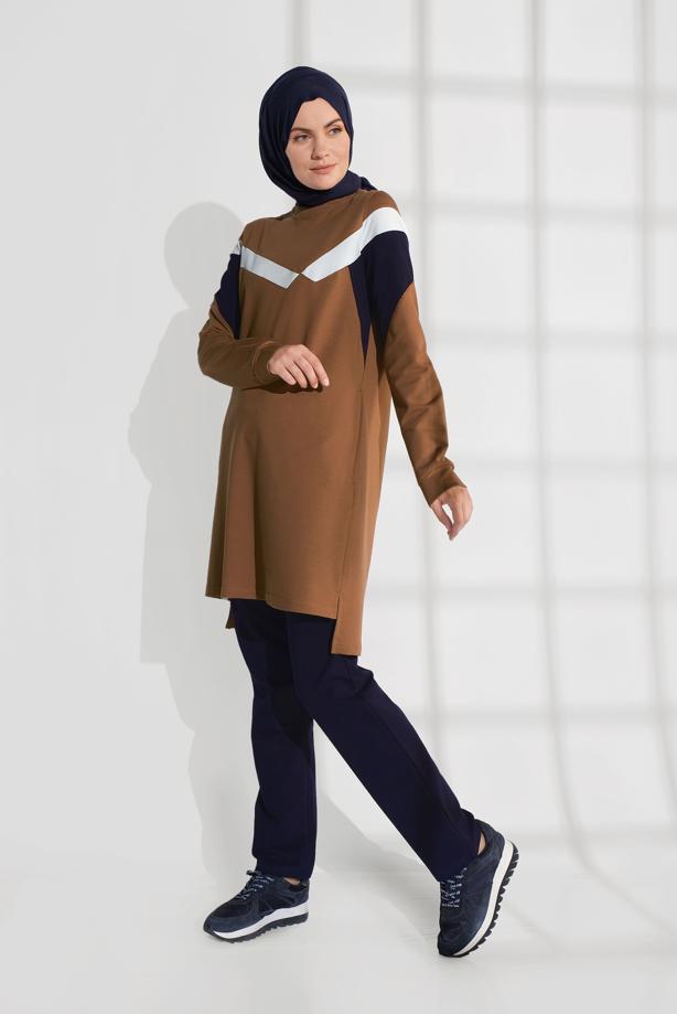 Hijab-Kleidung  CEPLİ PAMUKLU EŞOFMAN TAKIMI 4438 - TRENDTESETTÜR