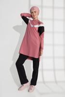 Hijab clothing PINK COTTON TRACKSUIT WITH POCKETS 4438 