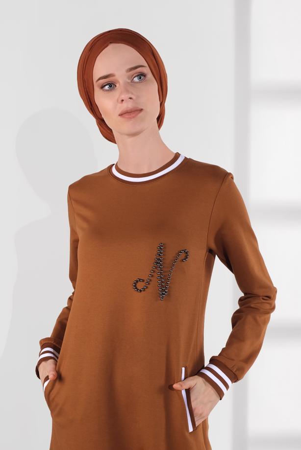 Vêtements hijab  PEARLED COTTON SPORT DRESS 5113  - TRENDTESETTÜR