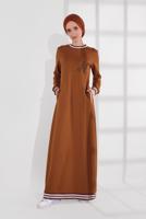 Vêtements hijab TABA ROBE EN COTTON À PERLES 5113