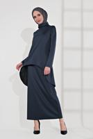 Vêtements hijab BLEU MARINE TAILLEUR À COL CHÂLE 5705 
