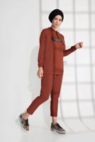 Hijab clothing BROWN ANIMAL PRINT TRACKSUIT 6202 