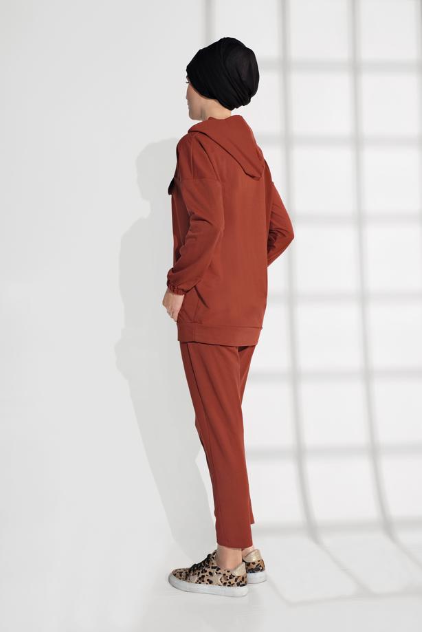 Hijab clothing BROWN ANIMAL PRINT TRACKSUIT 6202  - TRENDTESETTÜR