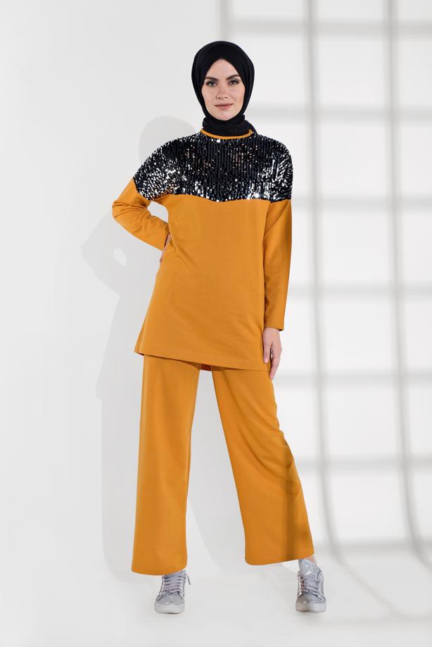 Vêtements hijab  SEQUINED TRACKSUIT 7202 - TRENDTESETTÜR
