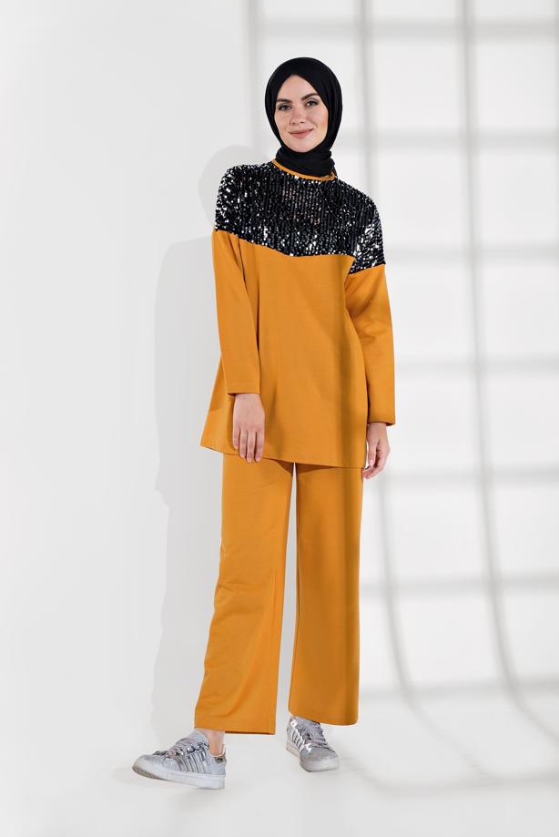 Vêtements hijab  SEQUINED TRACKSUIT 7202 - TRENDTESETTÜR
