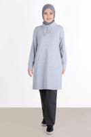 Hijab clothing GREY ALVİNA STRAIGHT CUT TRACKSUIT PANTS 7426