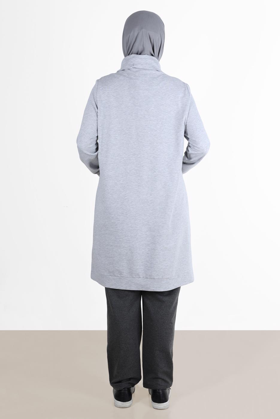 Hijab clothing GREY ALVİNA STRAIGHT CUT TRACKSUIT PANTS 7426