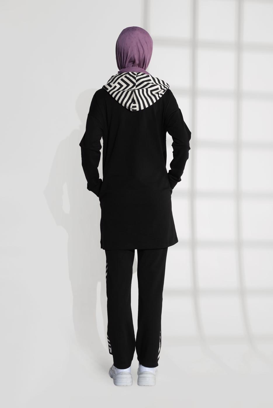 Hijab clothing BLACK COTTON TRACKSUIT 7809 